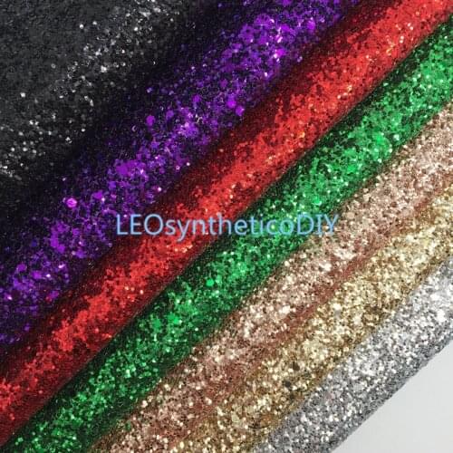 1PC 21X29CM Chunky Glitter Leather with Soft Felt Backing For Making Bows LEOsyntheticoDIY T505