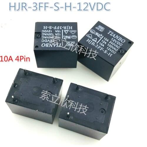 10pcs/LOT New Relay HJR-3FF-S-H-5VDC Hjr-3ff-s-h-12vdc HJR-3FF-S-H-24VDC HJR 3FF S H 24V HJR-3FF-S-H 12V 4pin 10a