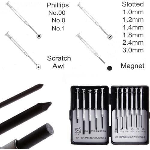 11PCS Precision Screwdriver Set Mini Bijoutiers Montres Lunettes Réparations Kit T8WB
