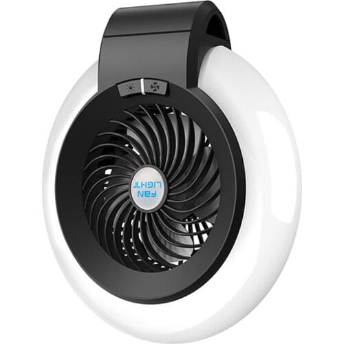 2 In 1 Camping Fan Multifunction Lighting Electric Fan Hanging Tent Lamp USB Charging Portable Summer Fan Light