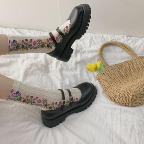 2021 new fashion thick-soled thick heel Mary Jane Japanese jk small leather shoes girls retro style casual womens shoes
