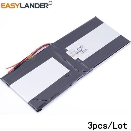 3pcs/Lot 3.7V 6000mAH 3075190 PLIB (polymer lithium ion battery) Li-ion battery for tablet pc battery Rechargeable batteries