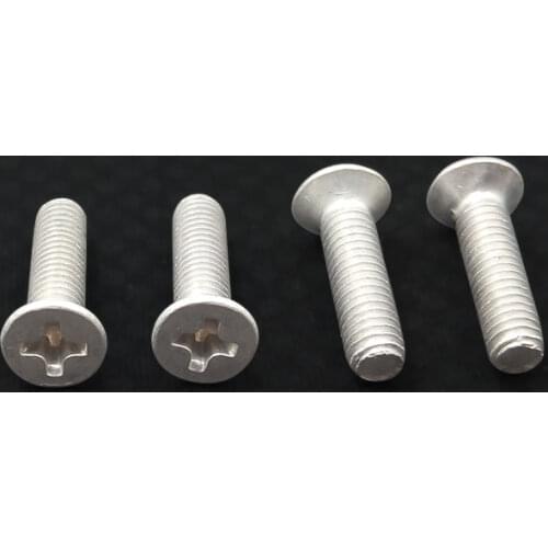 50Pcs M2.5 6061 Aluminum Screw Phillips Countersunk Head Screws PHIL Bolts KM Cross Flat Bolts (6mm-16mm Length)