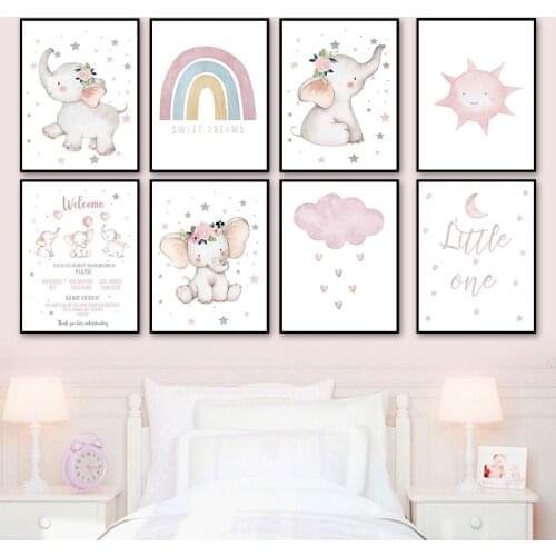 5D Diamond Painting Elephant Cloud Sun Moon Rainbow Cartoon Wall Art Cross Stitch Art Mosaic Diamond Embroidery Paintings