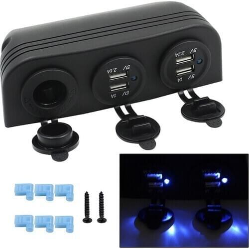 12-24V Car Dual usb charger Auto Boat Cigarette Lighter Socket Double USB Port Car Refitted Vehicle Navigation GPS Charger