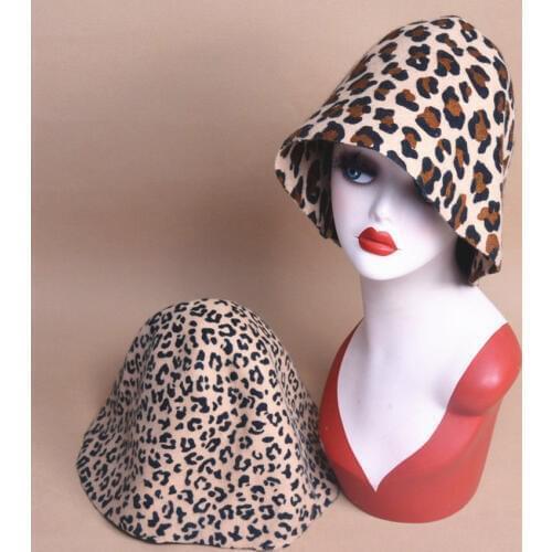 B088 Leopard Felt Wool Cone Cloche Hood Millinery Hats Fascinators Block Base