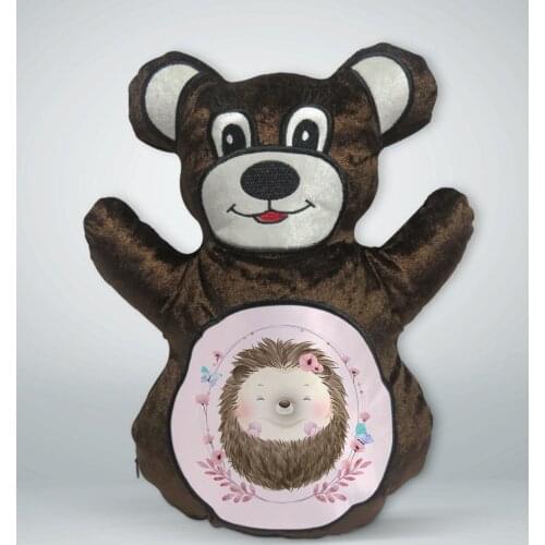 BK Gift Cute Hedgehog Design Brown Teddy Bear Yastık-2