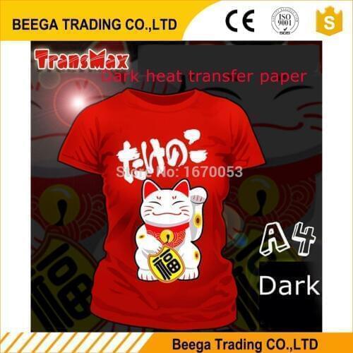 A4 Paper 10 pieces of Dark Inkjet Heat Transfer Paper Thermal papel transfer Printing Paper for t shirt fabric with Shipping Fee