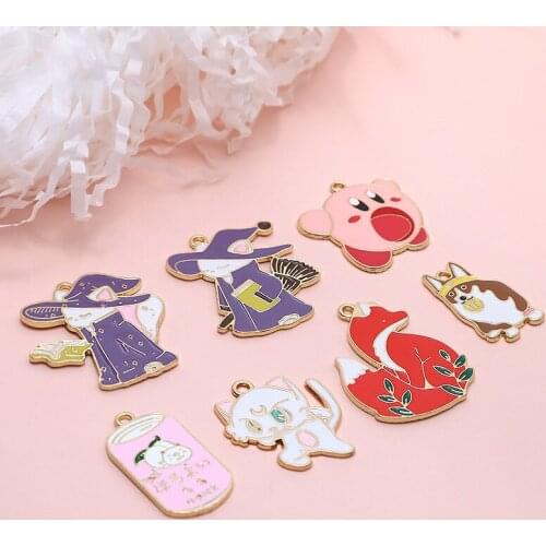Zinc Alloy Enamel Charms Cartoon Animals Charms 10pcs/lot For DIY Fashion Jewelry Making Finding Accessories