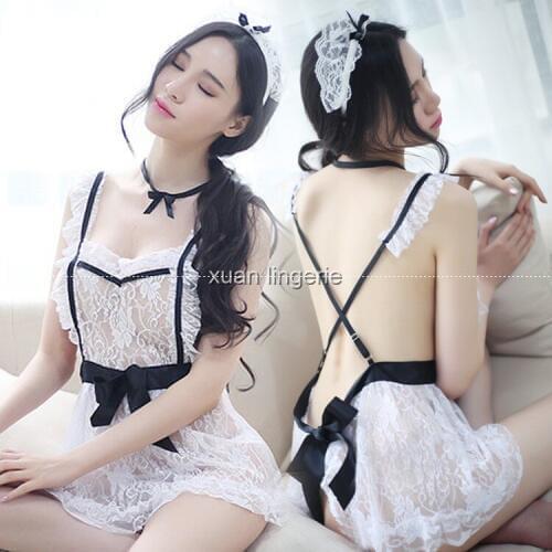 Hot Sexy Lingerie Hot Lace Hollow Sleepshirts Erotic Lingerie white Women sexy costumes night dresses sexy underwear