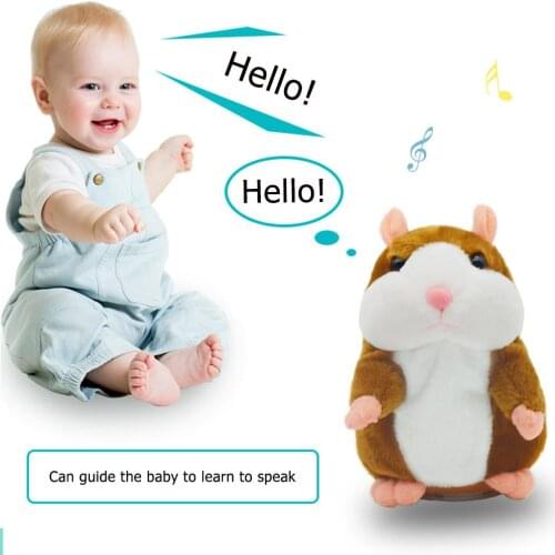 Hamster falante 15cm Funny Sound Record Repeat Voice Changing Cute Walking Talking Hamster Plush Animal Doll Educational Toy Pet