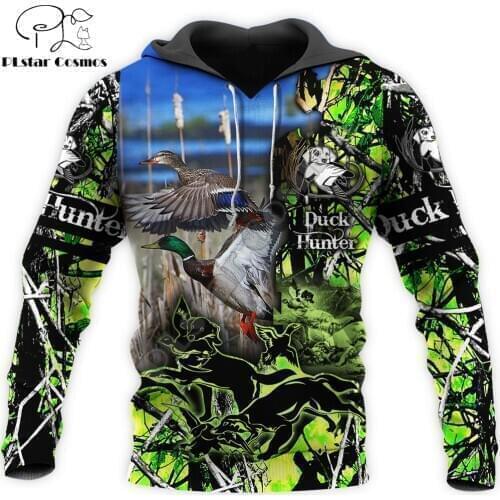 Animal Duck Hunter Camo 3D Printed Men Hoodie Harajuku Fashion Sweatshirt Unisex Casual Pullover sudadera hombre hoodies DW078