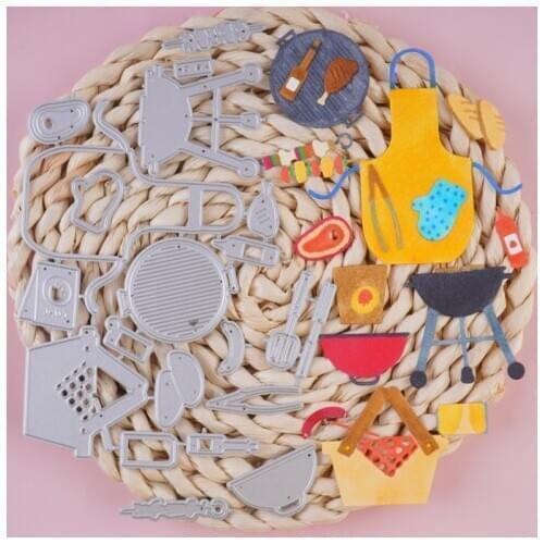 InLoveArts Barbecue Metal Cutting Dies Stencils For DIY Scrapbooking/photo Album Decorative Embossing DIY Paper Cooking Crafts