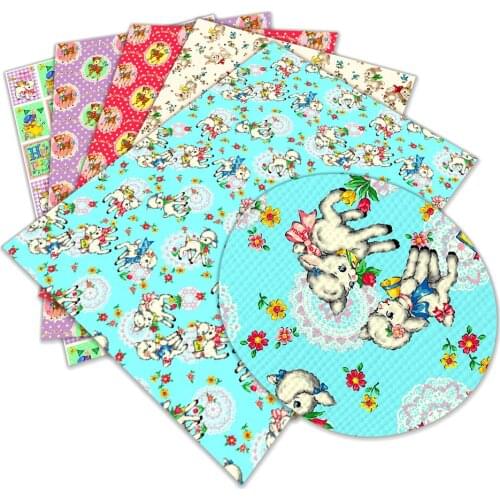 Animal Cartoon Printed 30 cm x 136 cm Faux Leather for DIY Sewing Material For Garments L204