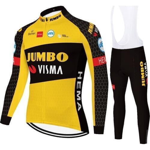 2021 Team JUMBO VISMA cycling jersey summer spring Long Sleeve conjunto ciclismo hombre bycicle Suit Outdoor Bike pants