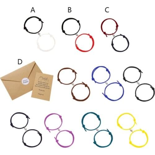 2Pcs Lover Couple Magnetic Distance Matching Bracelet Kit Lovers Matching Friendship Bracelet Kit Lovers Fashion Jewelry