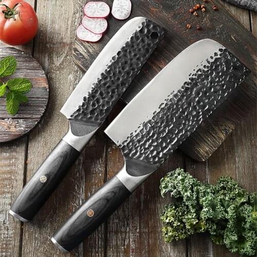 Handmade Forged Kitchen Knife High Carbon Manganese Steel Chef Knife For Chopping Bones Slicing Meat Kitchen Accessories
