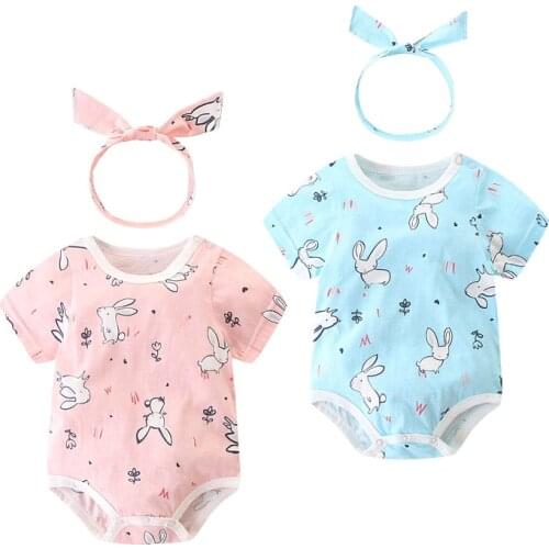 Summer Baby Girls Romper Cotton Short sleeveInfant Rompers Cute print Newborn Clothes jumpsuit One-Piece Outfit