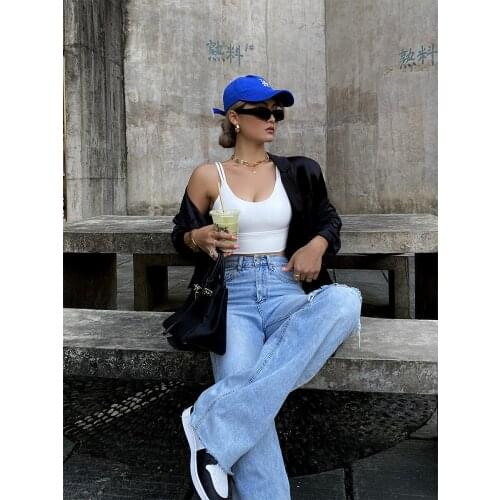 White Tank korean Top Womens Summer Vest Sleeveless Short Spice Girl Top Workout Camisole Hot Sexy Korean Women Tops L8WS