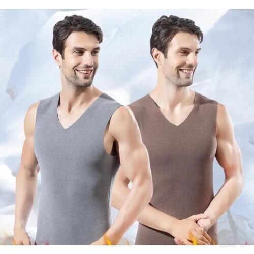 Men Thermal Underwear Winter Thermo Vest Warm Body Male Comfortable Tops