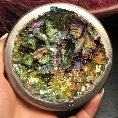 Natural Titanium Bismuth Rare Rainbow Metal angel aura quartz Crystal Mineral Gemstone Decor