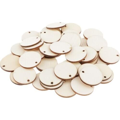 50x Unfinished Round Wooden Pendants Wooden Discs Tree Decoration Wall Decoration Door Decoration Gift