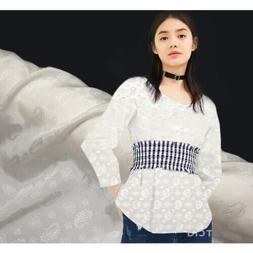 112cm new white jacquard silk crepe de chine fabric17mm shirt dress crepe de chine silk fabric wholesale silk cloth