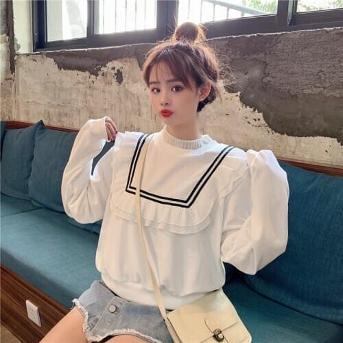 2020 New Harajuku Women Sweatshirts Kawaii Fashion Sweatshirt Female Spring And Autumn Thin Harajuku Short Loose Wild Clothes