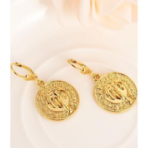 New gold jewelry pendant wedding drop earringJamaicaPortuga/trinidad /Guyana Gold souvenir african Arab Jewelry Mom kid Gifts