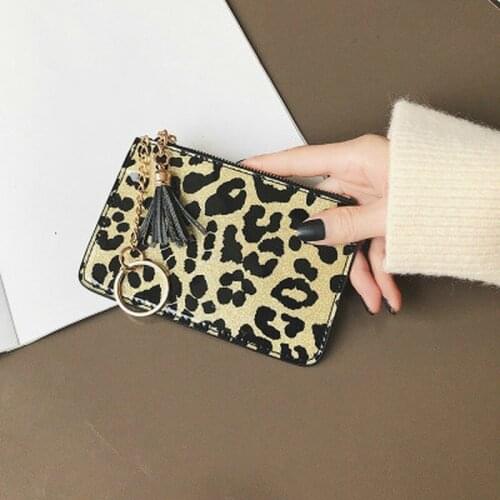 The new leopard leather ladies wallet PU zipper wallet ladies wallet multi card slot