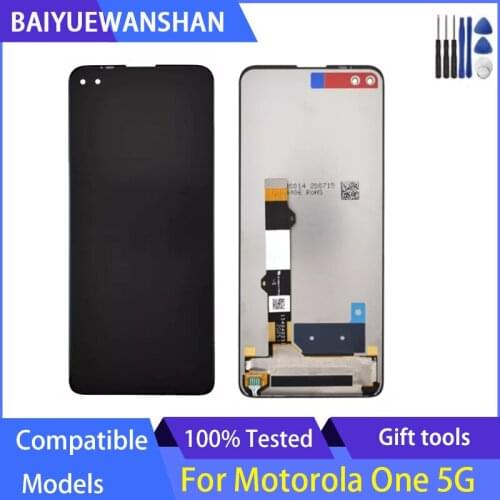 Original For Moto one 5G LCD Display Touch Screen Digitizar Assembly Black Replacement For Motorola One 5G LCD