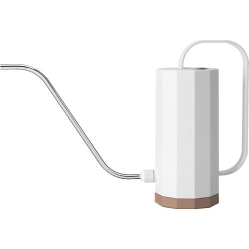 Plastic Garden Succulent Watering Pot Stainless Steel Long Mouth Flowers Plants Tools(White)