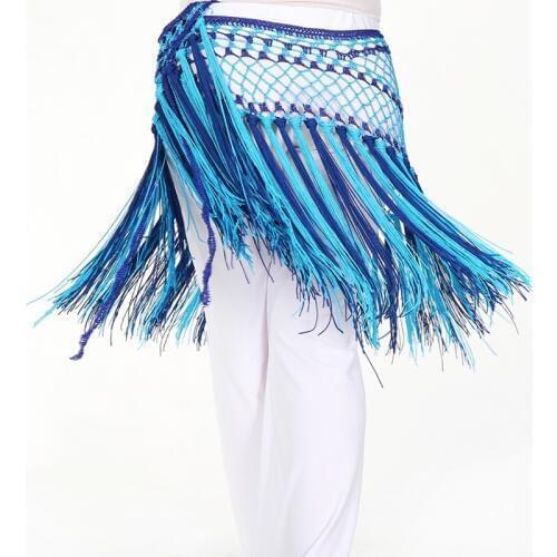 2018 Belly Dance Costumes Hip Scarf Belly Dance Hip Scarf Belly Dance Belt Mermaid Argentina Two-color Short-fringed Shawls