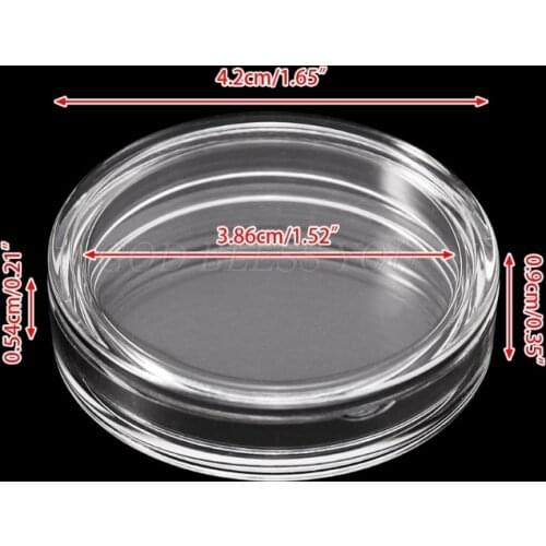 38.6mm Clear Round Acrylic Coin Capsule Storage Box Holder Case For Silver 2 oz Drop Shipping