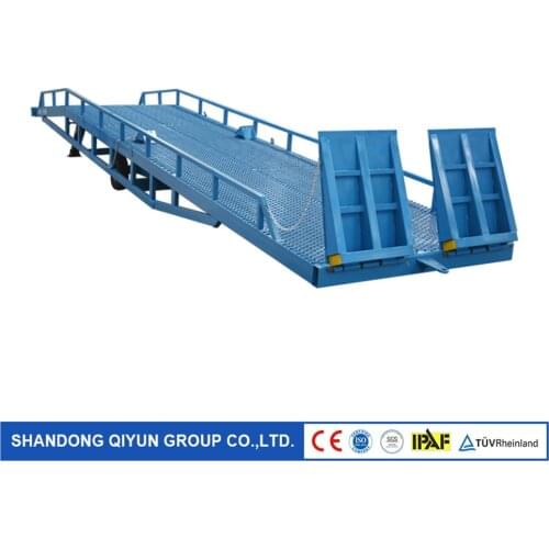 Qiyun CE ISO Dock Leveler 12m 8ton Hydraulic Cylinder Forklift Container Load and Unload Dock Leveler Yard Ramp