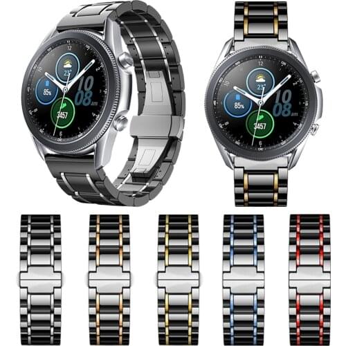 Luxury Ceramic strap for Samsung Galaxy Watch 3 41mm 45mm Band Bracelet for Galaxy 46mm Gear S3 Classic Frontier Watchband Strap