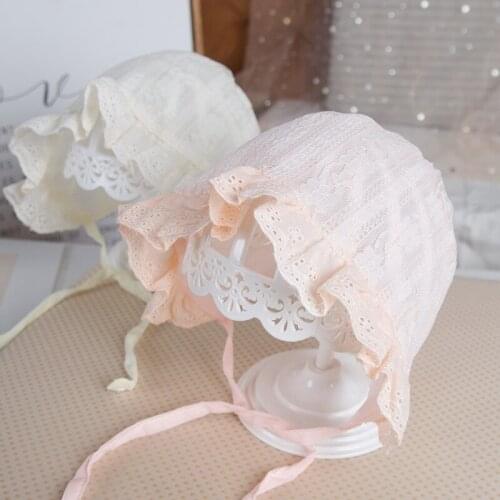Newborn Baby Girls Hat Soft Lace Baby Hat Cap Summer Mesh Solid Color Infant Toddler Sun Hat Beanies