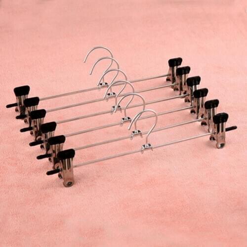 Stainless Steel Trousers Rack Clip Hanger Anti-slip Clothespin Steel Hanger Stainless Clip LKO1705 Pants Hanger Clamp Cloth G7W6