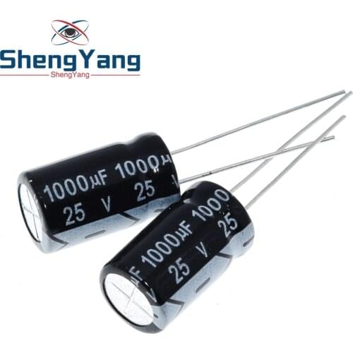TZT 10PCS Electrolytic capacitors 25V1000UF 1000UF/25V 10 * 17MM