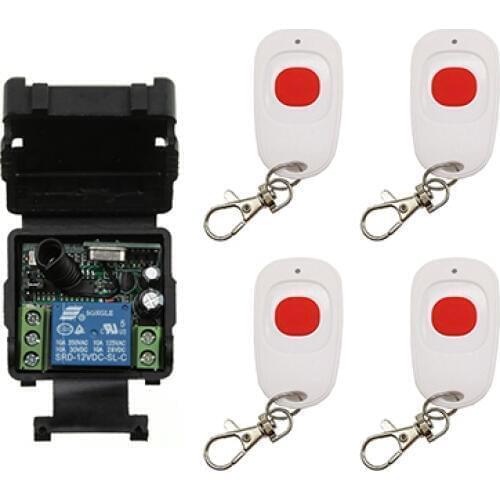 Xuanlongyuan Mini Size DC12V 24V 1CH 1CH 10A RF Wireless Remote Control Switch System,Receiver+Transmitter Garage Doors /window