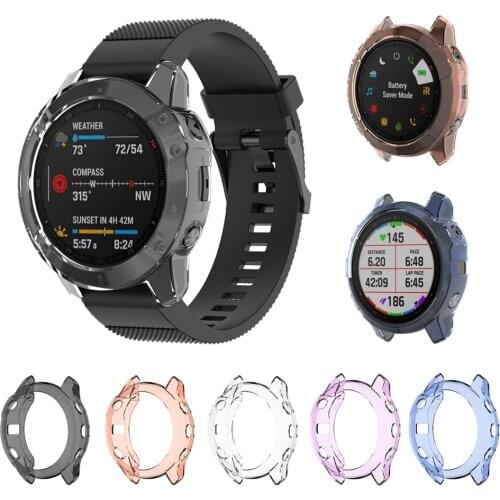 Protector Case For Garmin Fenix 6 6S 6X Soft Crystal Clear TPU Protection Cover Bumper For Fenix 6X / 6S / 6 Pro Watch Shell