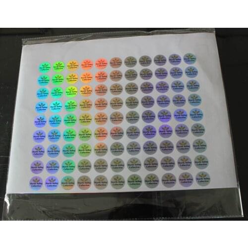 0.025mm thickness self adhesive silver PET brand name label