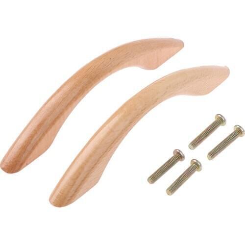 2Pcs 96-126MM Kitchen Cabinet Furniture Handle Solid Wooden Cabinet Knob and Handle Dresser Door Drawer Wood Pull Handle Knobs