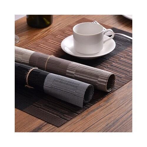 2pcs PVC Vinyl Place mats for Dining Table, Heat-resistant, Waterproof Kitchen Eat Mats TPM-04