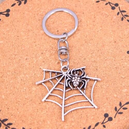 20Pcs spider cobweb Keychain Novelty Gadget Trinket Souvenir Christmas Gift Keychain Drop Shipping
