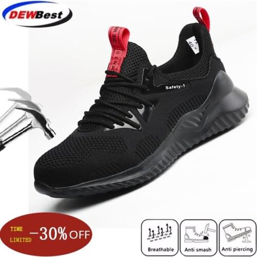 2020 New Breathable Mesh Safety Shoes Men Light Sneaker Indestructible Steel Toe Soft Anti-piercing Anti-Smashing Work Boots