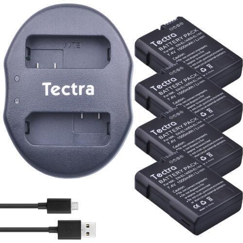4Pcs EN-EL14 EN-EL14a Battery+USB Dual Charger for Nikon COOLPIX P7000 D3100 D5100 D5600 P7100 P7700 P7800 D3400 Battery