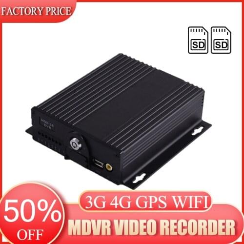 4CH 4g Wifi GPS Vehicle Black Box AHD Mobile DVR Dual SD Card Mdvr