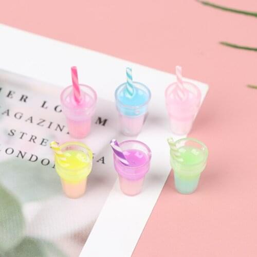 5pcs Ice-cream Drinks Milk Tea Doll Food Accessories 1/12 Dollhouse Miniature Resin Doll Food Toy accessory