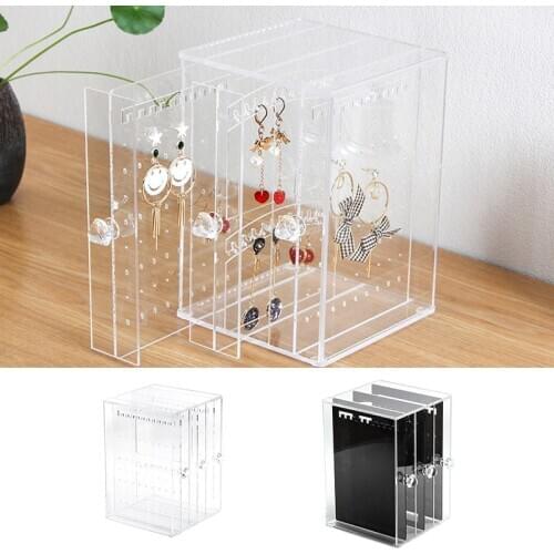 Acrylic Earrings Jewelry Display Stand Shelf Storage Box Rack Holder Case d88